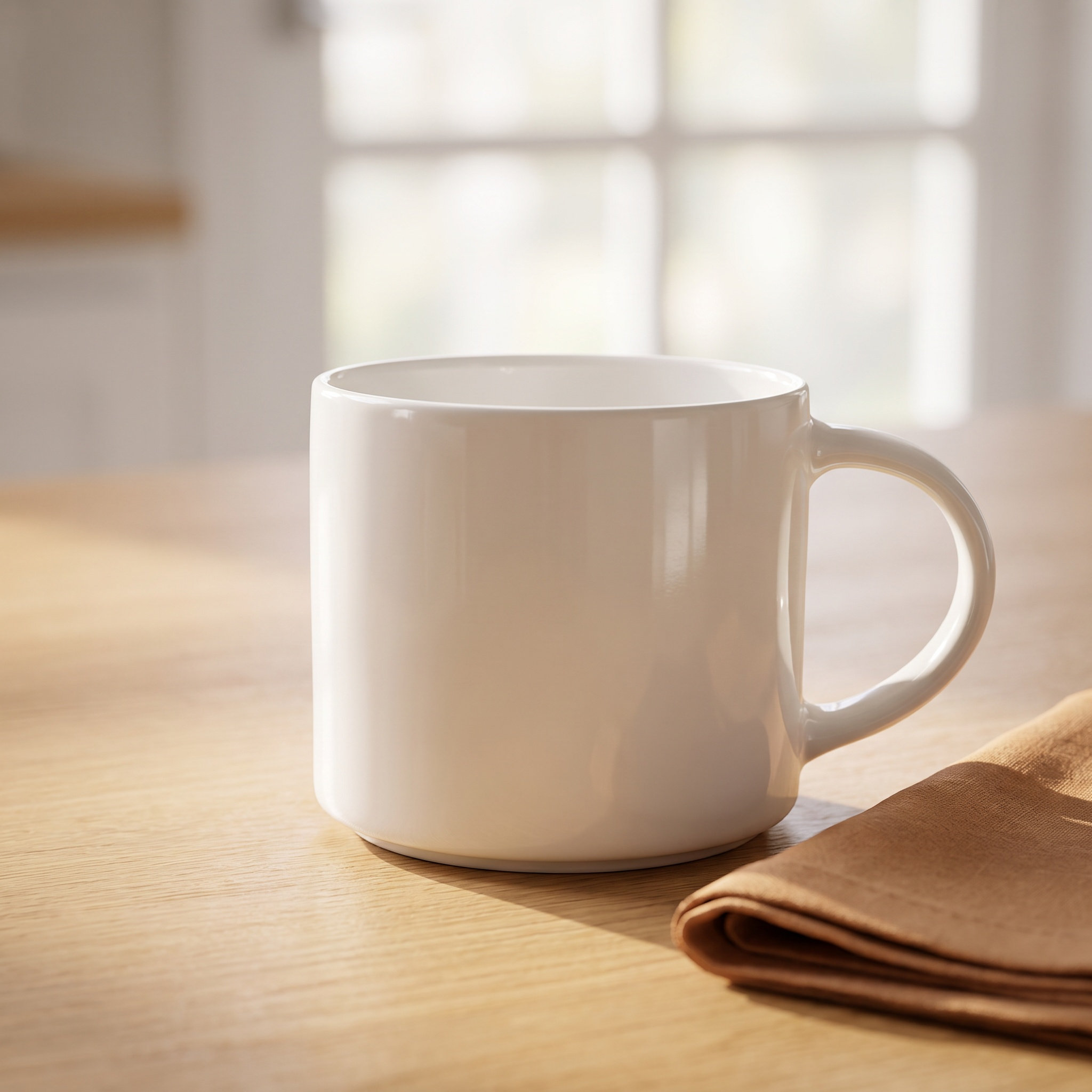 Sublimation Mug White - แก้วกาแฟเซรามิกสีขาว 15 ออนซ์ มีหูจับ เรียบง่าย สวยงาม