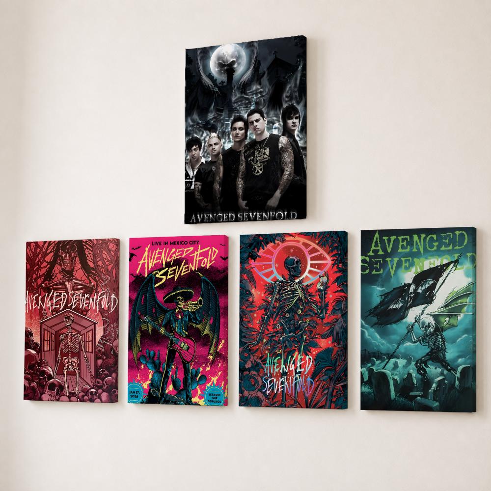 Canvas Wrap Ready - ภาพวาดศิลปะตัวอักษรแบบคัดลายมือของวงดนตรีร็อค A-avenged Sevenfold บนผ้าแคนวาสความละเอียดสูง พร้อมกรอบด้านใน หุ้มด้วยผ้าแคนวาส