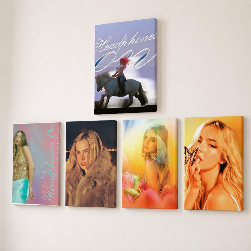 Canvas Wrap Ready - ภาพวาดลายมือของนักร้อง A-addison Rae บนผ้าแคนวาสความละเอียดสูง พร้อมกรอบด้านใน ห่อหุ้มอย่างดี