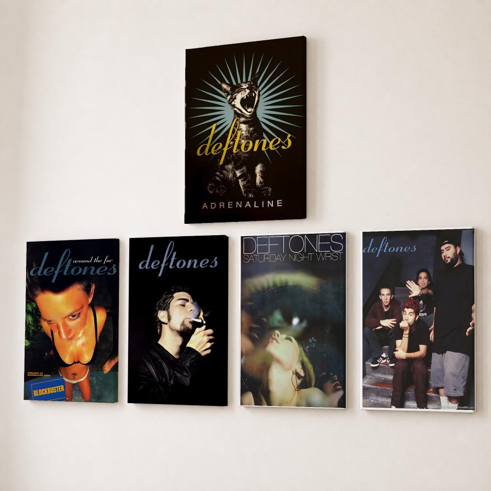 Canvas Wrap Ready - ภาพวาดศิลปะตัวอักษรแบบคัดลายมือของวงดนตรีร็อค D-Deftones บนผ้าแคนวาสความละเอียดสูง พร้อมกรอบด้านใน หุ้มด้วยผ้าแคนวาส พร้อมแขวนตกแต่งบ้าน