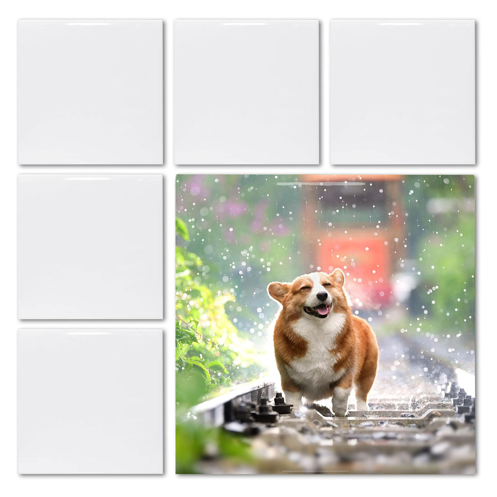 Ceramic Tile Blank - 20 ชิ้น แผ่นกระเบื้องสีขาวเงาสำหรับงานซับลิเมชัน ขนาด 4.25' X