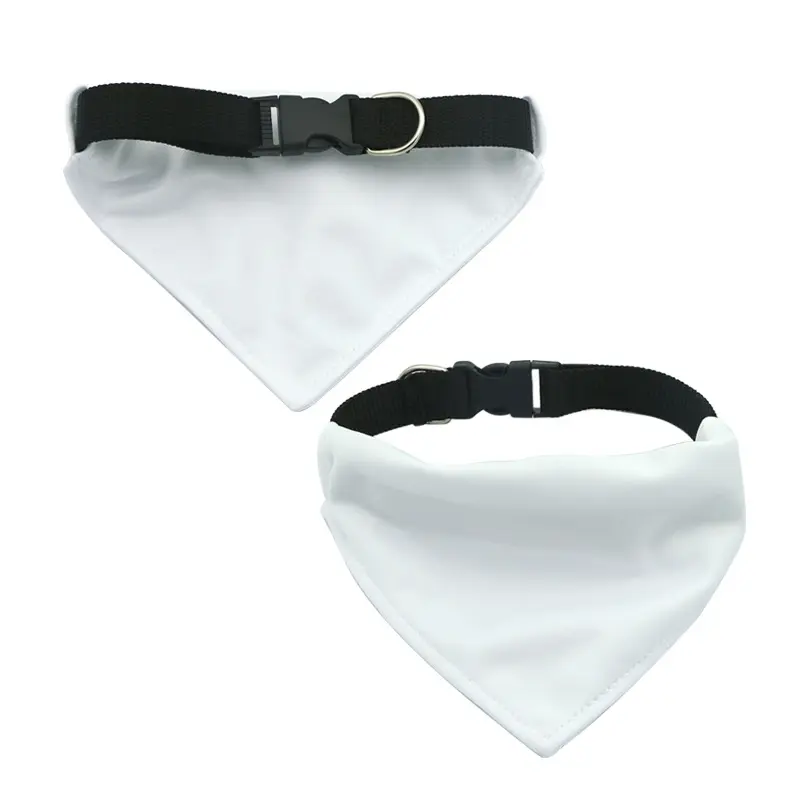 Bandana Blank White - ผ้าพันคอสามเหลี่ยมสีขาวสำหรับสัตว์เลี้ยง สุนัข แมว ผ้าเช็ดน้ำลาย ผ้าพันคอแบบผูก ผ้ากันเปื้อน