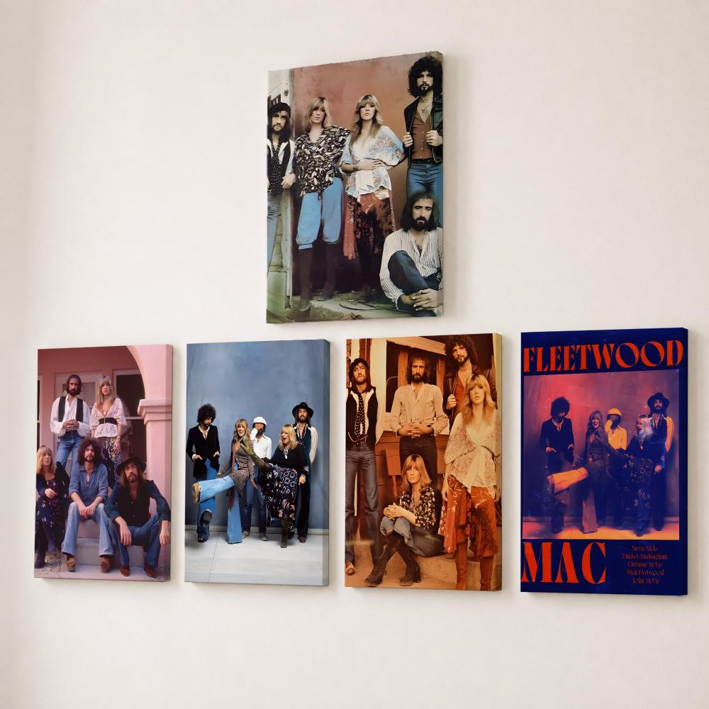 Canvas Wrap Ready - ภาพวาดศิลปะการเขียนพู่กันของวงดนตรีร็อค F-Fleetwood Mac บนผ้าแคนวาสความละเอียดสูง พร้อมกรอบด้านใน หุ้มด้วยผ้าแคนวาส