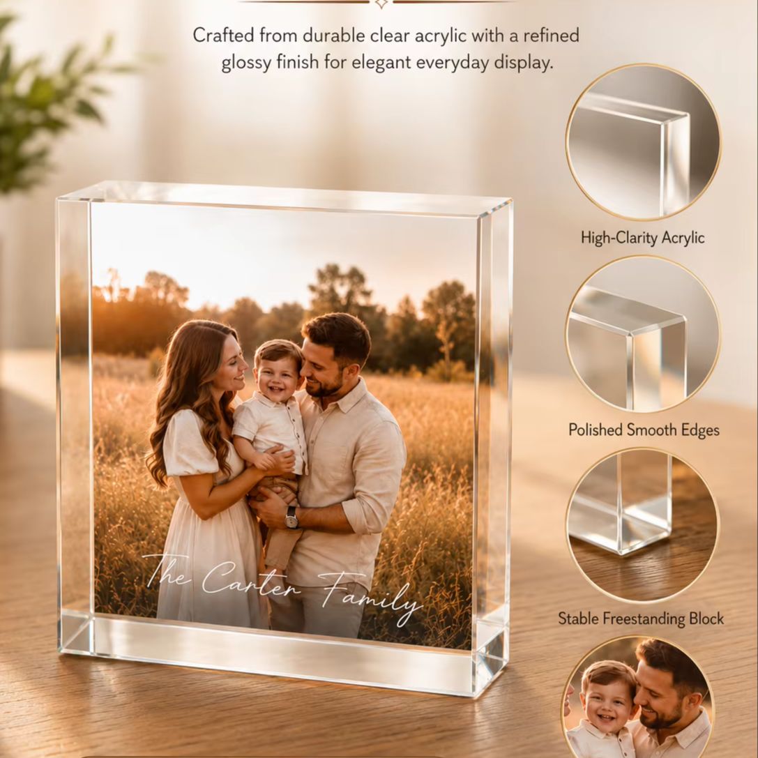 บล็อกภาพอะคริลิกสำหรับครอบครัว - Photo Acrylic Block บทวิจารณ์และราคา